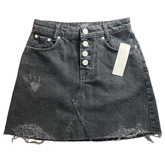 BDG Dresses & Skirts - BDG Urban outfitters denim jean mini skirt distressed black size XS